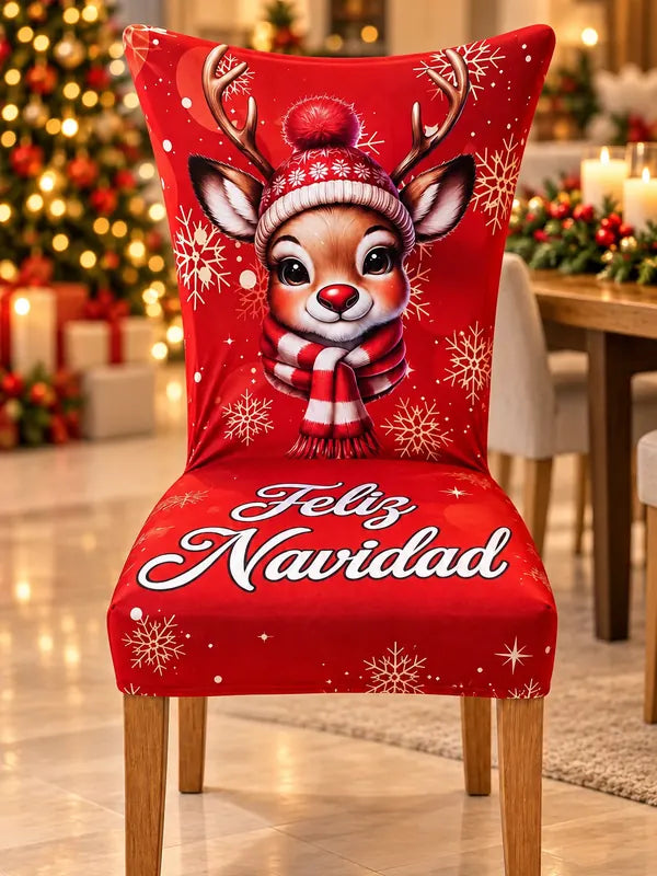 Forro navideño puesto en una silla